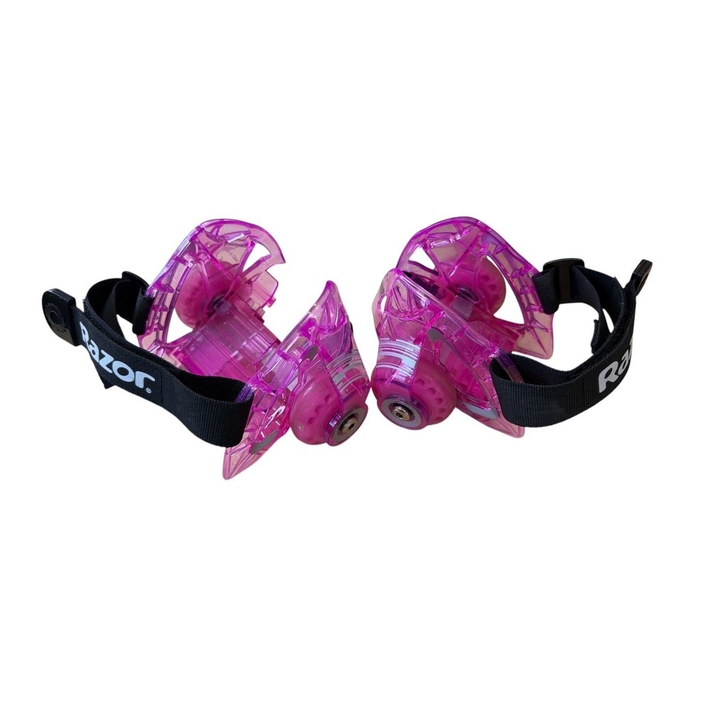 Razor Jetts DLX Heel Wheels Pink LED Light Up Adjustable Shoe Skates Kids Age 8+